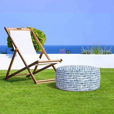 Inflatable Ottoman In Patio Blue Pebble