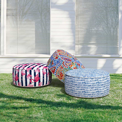 Inflatable Ottoman outdoor Blue Pebble 