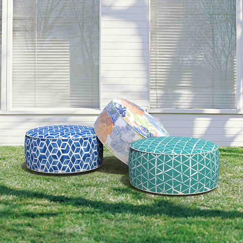 Inflatable Ottoman Coral Multi Outdoor