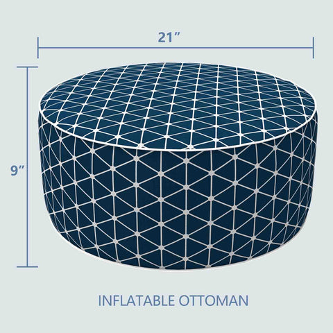 Inflatable Ottoman Geomentry Navy Size