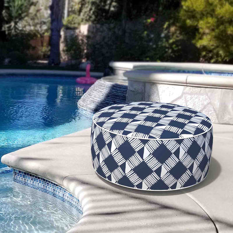 Inflatable Ottoman Knot Navy in pool