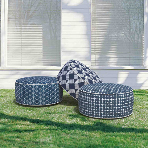 Inflatable Ottoman Knot Navy outdoor