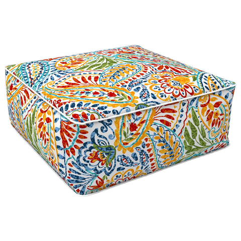 Square Inflatable Ottoman Paisley Multi LVTXIII Outdoor