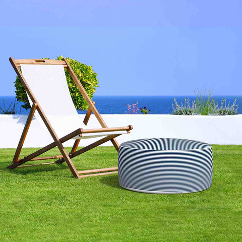 Inflatable Ottoman Stripe Navy 