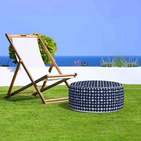 Inflatable Ottoman Tie-dye Navy Outdoor