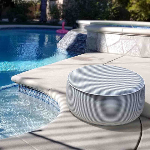 Inflatable Ottoman Stripe Grey pool