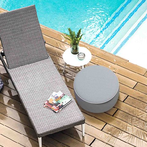 Inflatable Ottoman Stripe Grey in beach