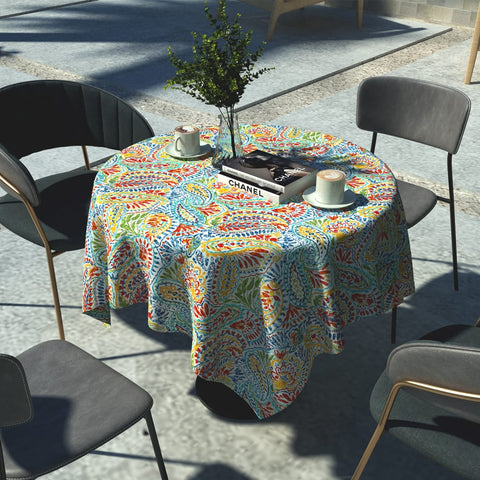 Round Table Covers|LVTXIII Outdoor-tablecloth with coffee 