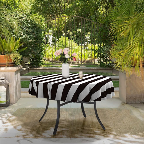 Round Table Covers|LVTXIII Outdoor-tablecloth and flowers