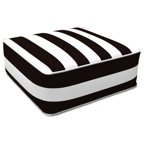 Square Inflatable Ottoman Cabana Black 