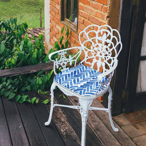LVTXIII Outdoor Seat Cushions Patio Chair Pads 16"x17" Blue Bricks