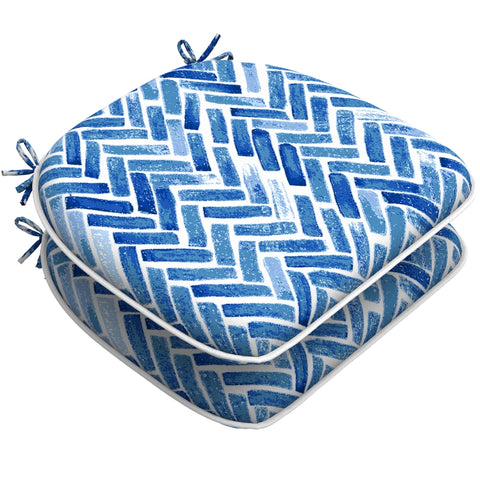 LVTXIII Outdoor Seat Cushions Patio Chair Pads 16"x17" Blue Bricks