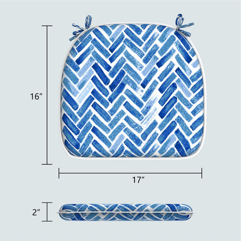 LVTXIII Outdoor Seat Cushions Patio Chair Pads 16"x17" Blue Bricks
