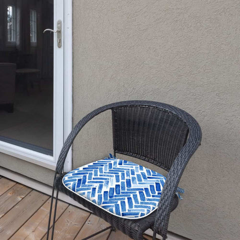 LVTXIII Outdoor Seat Cushions Patio Chair Pads 16"x17" Blue Bricks