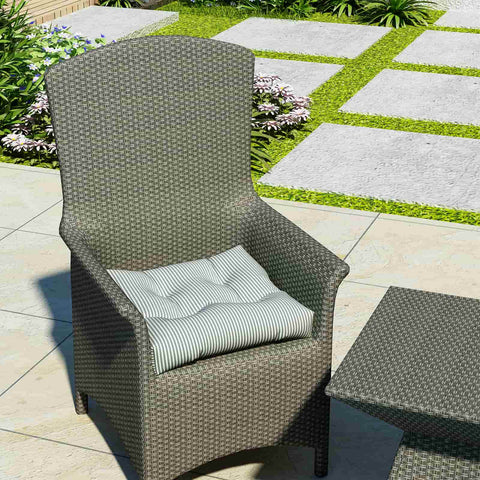 LVTXIII Outdoor Square Tufted Seat Cushions 19"x19"x5" Topanga Stripe Grey (Set of 2)