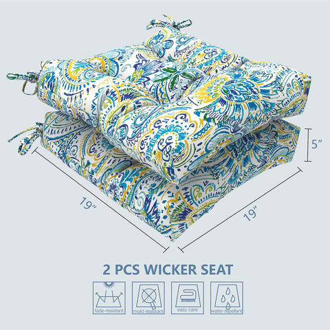 blue chair cushion pads size