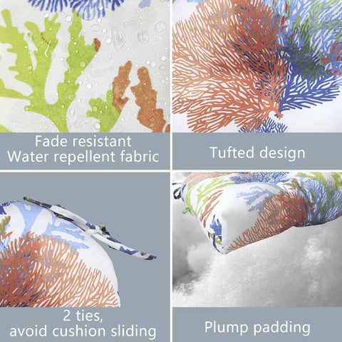coral outdoor seat cushions details