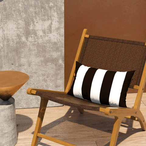 Livingsunrise Lumbar Pillow Covers Livingsunrise Outdoor/Indoor Lumbar Pillow Case Covers,  12" x 20" Patio Garden Decorative Lumbar Pillow Covers Pack of 2 for Outdoor Home Patio Furniture Use Cabana Black