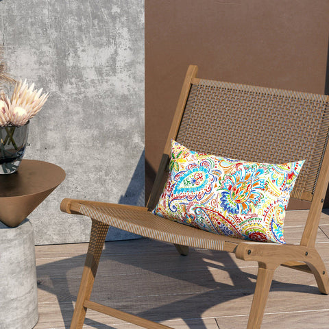 Livingsunrise Lumbar Pillow Covers Livingsunrise Outdoor/Indoor Lumbar Pillow Case Covers,  12" x 20" Patio Garden Decorative Lumbar Pillow Covers Pack of 2 for Outdoor Home Patio Furniture Use,  Paisley Chili
