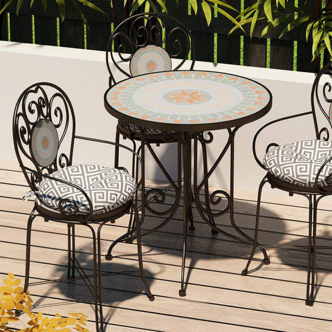 Livingsunrise Round Bistro Seat Cushions Livingsunrise Outdoor All Weather Bistro Seat Cushions,  Comfortable Fluffy Tufted Patio Chair Cushions Round 17"x17"x5" Set of 2 for Home Garden Furniture,  MagMaze Grey