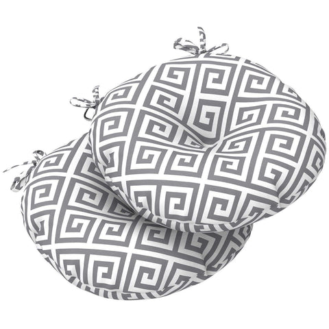 Livingsunrise Round Bistro Seat Cushions Livingsunrise Outdoor All Weather Bistro Seat Cushions,  Comfortable Fluffy Tufted Patio Chair Cushions Round 17"x17"x5" Set of 2 for Home Garden Furniture,  MagMaze Grey
