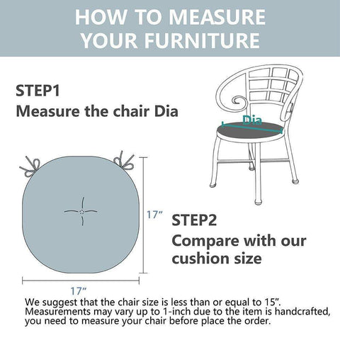 Livingsunrise Round Bistro Seat Cushions Livingsunrise Outdoor All Weather Bistro Seat Cushions,  Comfortable Fluffy Tufted Patio Chair Cushions Round 17"x17"x5" Set of 2 for Home Garden Furniture,  Swaying Palms Capri
