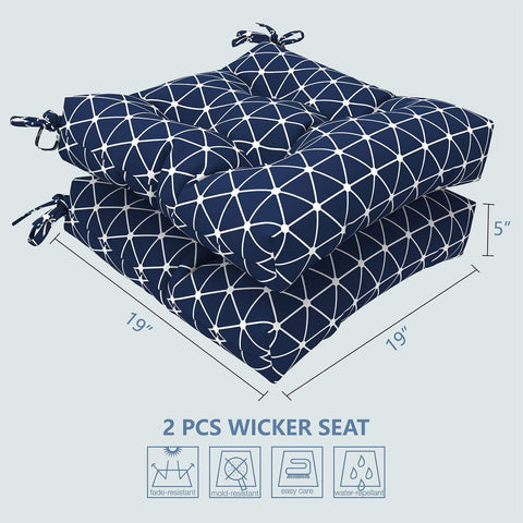 navy outdoor seat cushions size