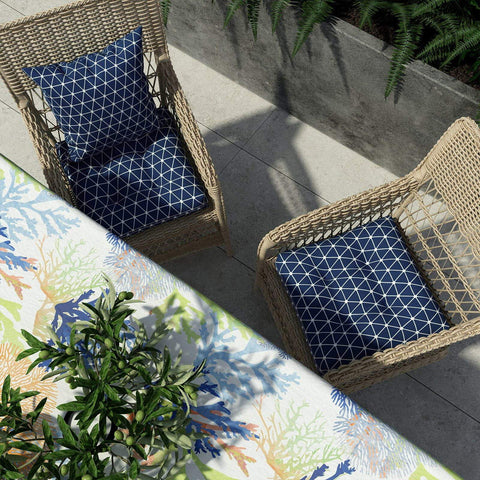 navy outdoor seat cushions with chair