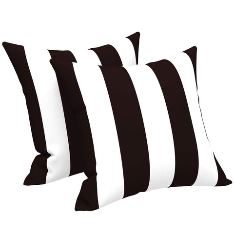 Livingsunrise Throw Pillow Covers Livingsunrise Indoor Outdoor Pillow Covers, All Weather Patio Accent Square Toss Pillow Cushion Case 18" x 18" Pack of 2 for Sofa Couch Patio Furniture Decoration,  Cabana Black