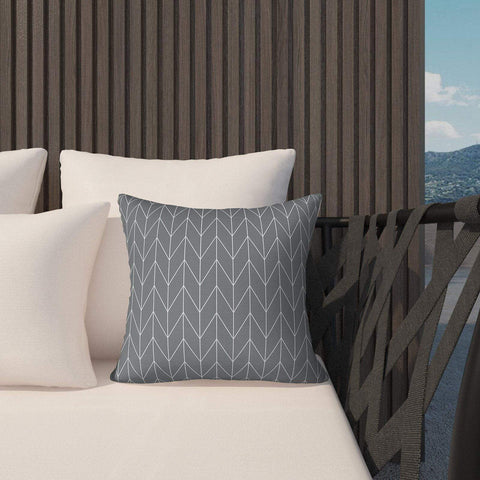 Livingsunrise Throw Pillow Covers Livingsunrise Outdoor/Indoor Pillow Covers, Square Throw Pillow Covers, Modern Cushion Cases for Sofa Patio Couch Decoration 18 x 18 Inch, Pack of 2, Herringbone Grey