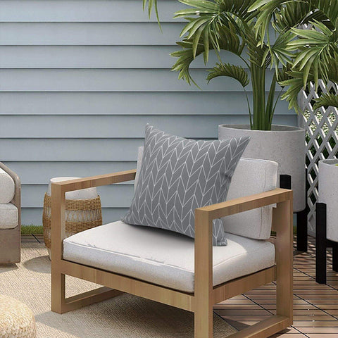 Livingsunrise Throw Pillow Covers Livingsunrise Outdoor/Indoor Pillow Covers, Square Throw Pillow Covers, Modern Cushion Cases for Sofa Patio Couch Decoration 18 x 18 Inch, Pack of 2, Herringbone Grey