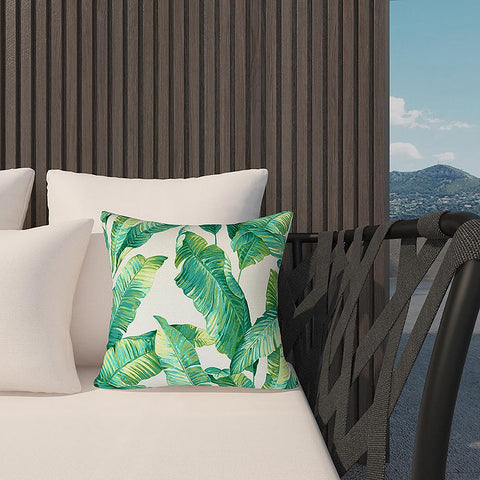 Livingsunrise Throw Pillow Covers Livingsunrise Outdoor Throw Pillow Covers 18 x 18 Inch, Modern Paisley Pattern Decorative Square Toss Pillow Case Pack of 2 for Home Patio Garden Sofa Bed Furniture, Swaying Palms Capri