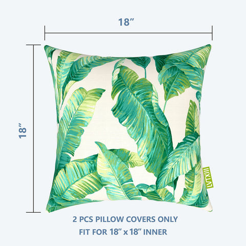 Livingsunrise Throw Pillow Covers Livingsunrise Outdoor Throw Pillow Covers 18 x 18 Inch, Modern Paisley Pattern Decorative Square Toss Pillow Case Pack of 2 for Home Patio Garden Sofa Bed Furniture, Swaying Palms Capri