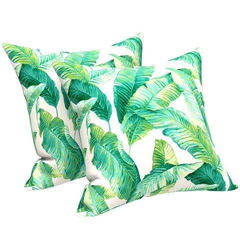 Livingsunrise Throw Pillow Covers Livingsunrise Outdoor Throw Pillow Covers 18 x 18 Inch, Modern Paisley Pattern Decorative Square Toss Pillow Case Pack of 2 for Home Patio Garden Sofa Bed Furniture, Swaying Palms Capri