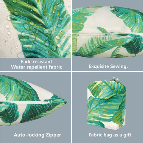Livingsunrise Throw Pillow Covers Livingsunrise Outdoor Throw Pillow Covers 18 x 18 Inch, Modern Paisley Pattern Decorative Square Toss Pillow Case Pack of 2 for Home Patio Garden Sofa Bed Furniture, Swaying Palms Capri