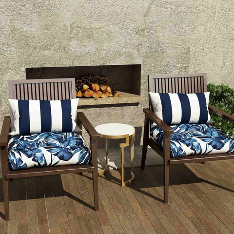 palm tree seat cushions with table
