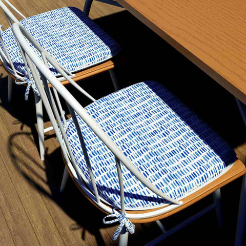 LVTXIII Outdoor Seat Cushions Patio Chair Pads 16"x17" Blue Pebble