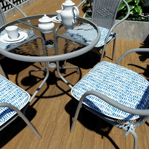 LVTXIII Outdoor Seat Cushions Patio Chair Pads 16"x17" Blue Pebble