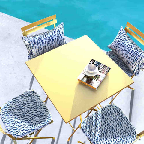 LVTXIII Outdoor Seat Cushions Patio Chair Pads 16"x17" Blue Pebble