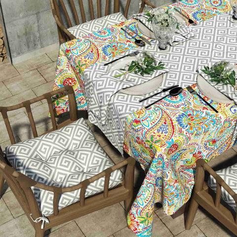 square chair pads on chair