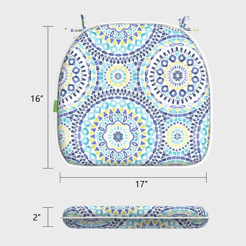 tufted chair pads with ties size