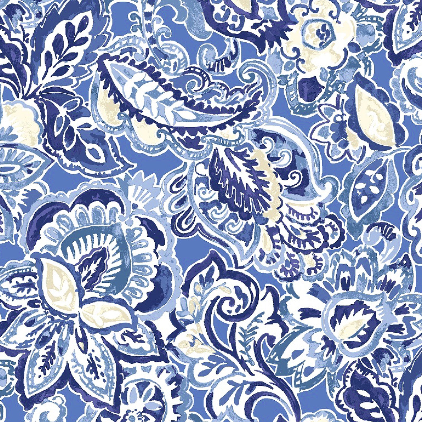 Blue Floral Paisley