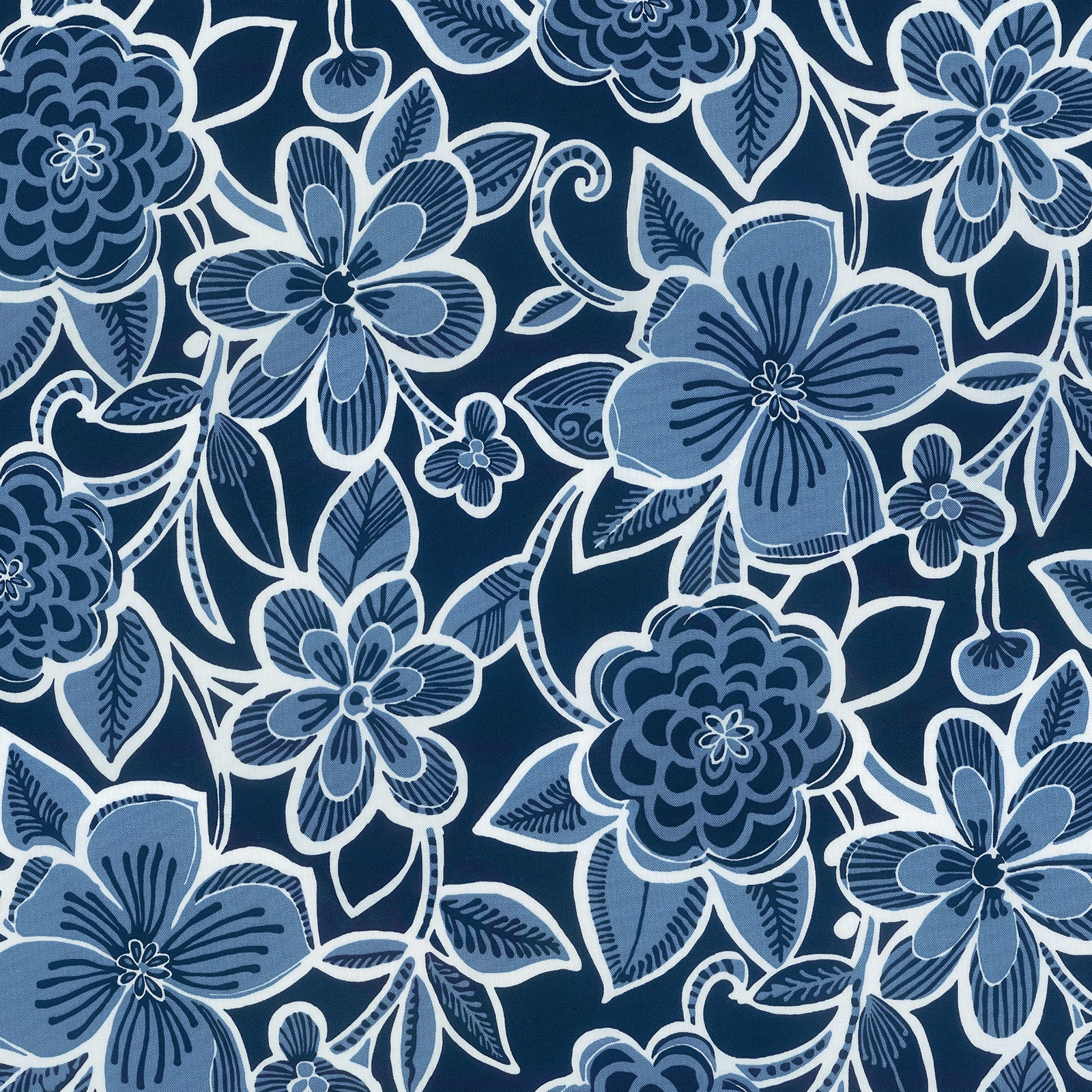 Navy Linework Floral